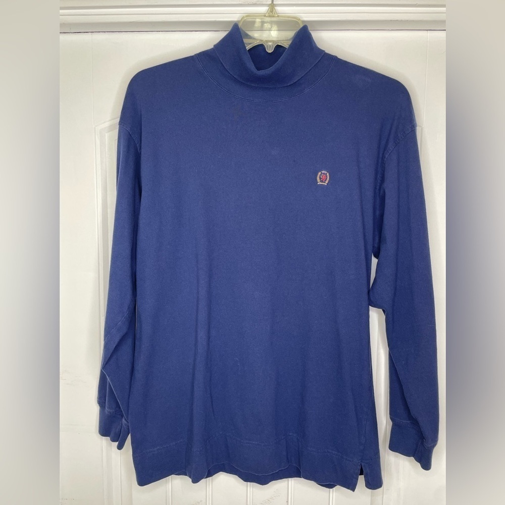 Tommy Hilfiger Blue Turtleneck Long Sleeve Shirt Size Large